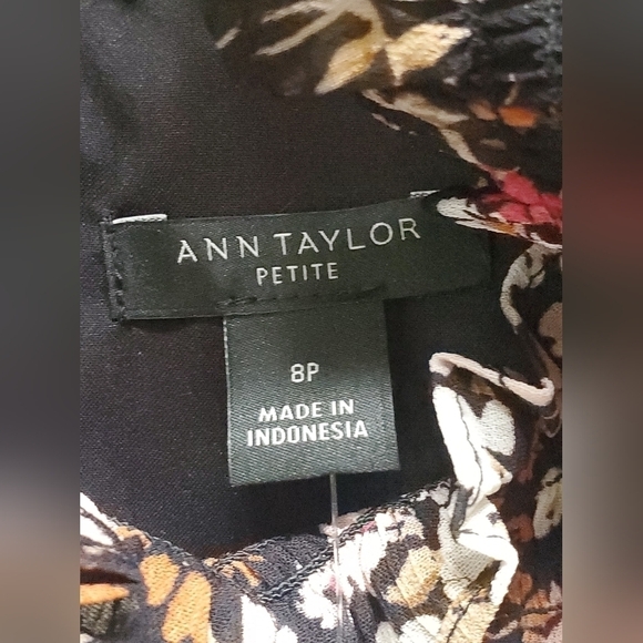 Ann Taylor Floral Smocked Neck Shift 8 Petite A-Line Prairie Dress - Picture 7 of 15